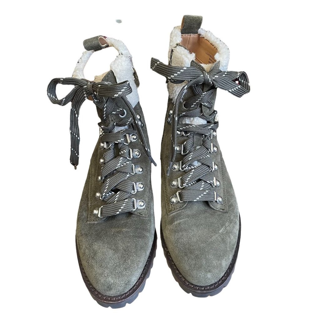 Rebecca Minkoff Jaylin Green Suede Boots Size 7 - Picture 3 of 8